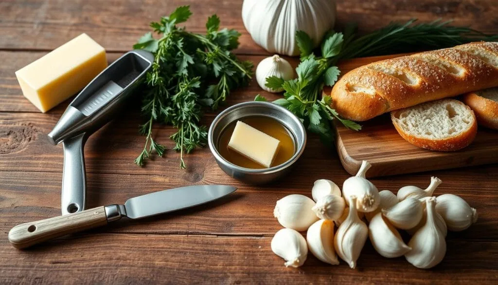 Garlic Bread Preparation Tools Garlic Bread Preparation Tools