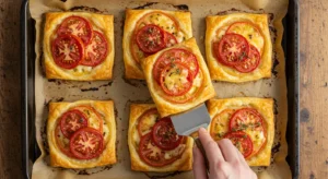 :Easy Tomato Tartlets with Puff Pastry