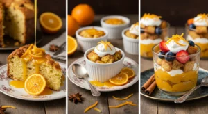 panettone bread pudding with orange sauce