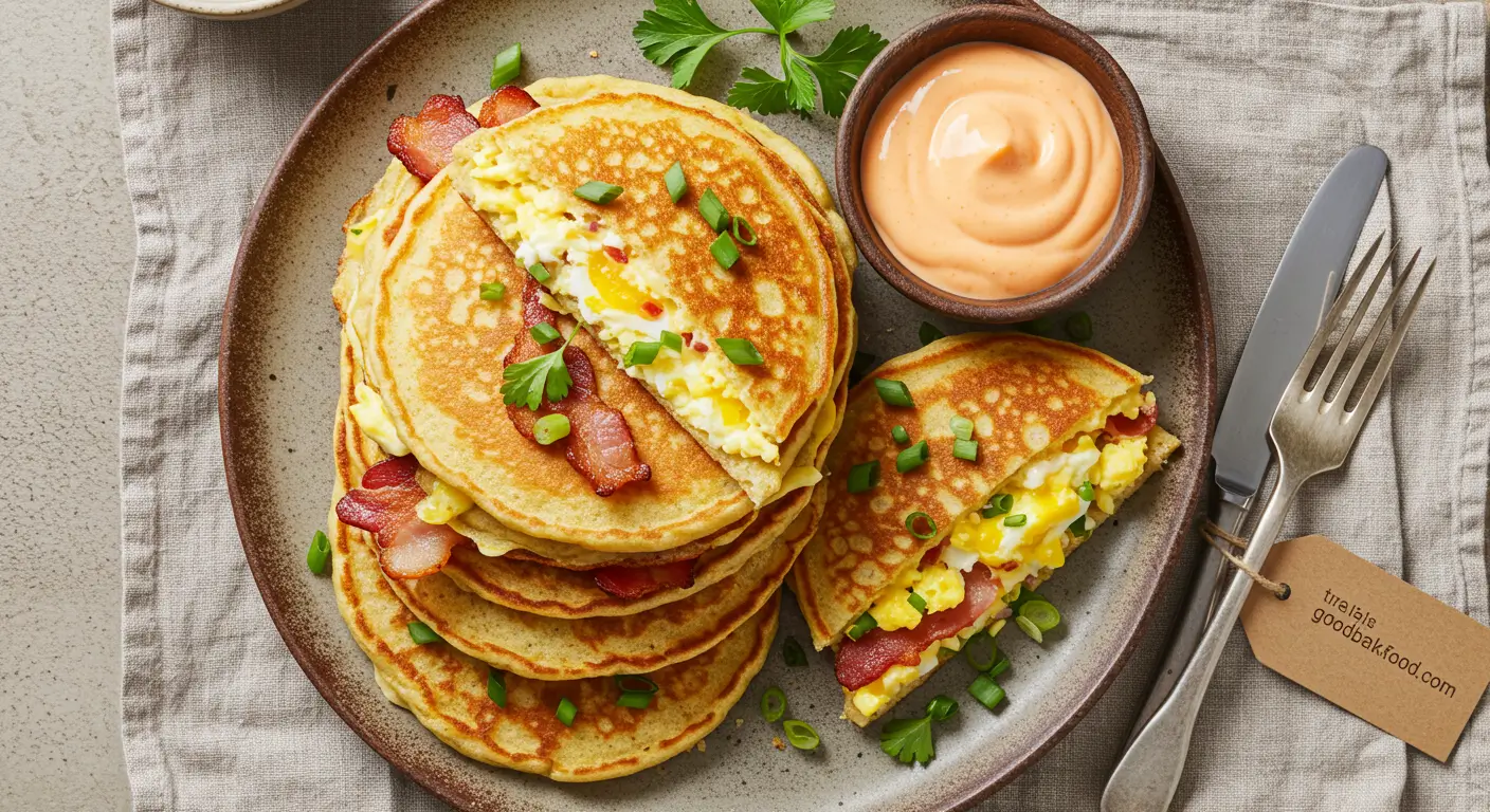 Savoury-Stuffed Breakfast Pancakes