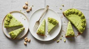 creamy pistachio cheesecake