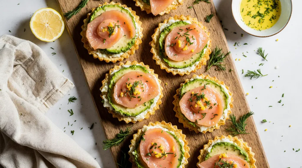 Smoked Salmon and Avocado Tarts