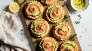 Smoked Salmon and Avocado Tarts